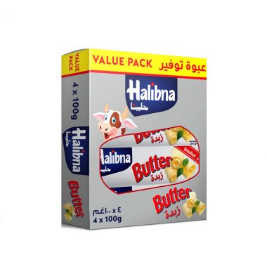 حليبنا زبدة غير مملحة 4*100 غم